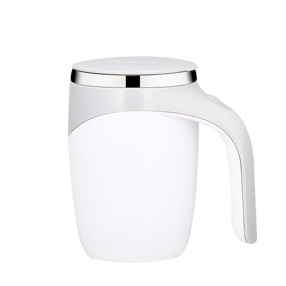 A223 Stainless Steel Automatic Magnetized Coffee Mixing Cup(White)