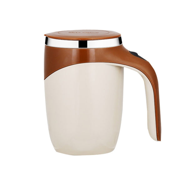 A223 Stainless Steel Automatic Magnetized Coffee Mixing Cup(Brown)