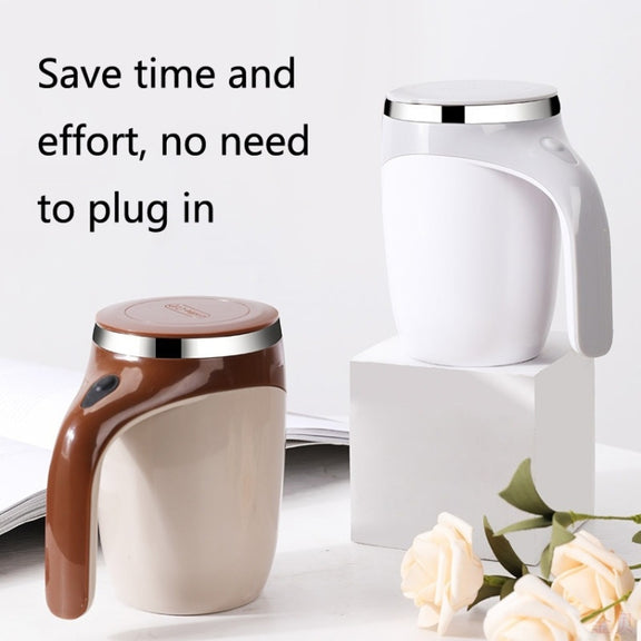 A223 Stainless Steel Automatic Magnetized Coffee Mixing Cup(Brown)
