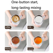 A223 Stainless Steel Automatic Magnetized Coffee Mixing Cup(White)