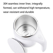 A223 Stainless Steel Automatic Magnetized Coffee Mixing Cup(White)