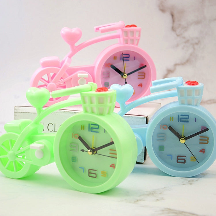 Bicycle-shaped Desktop Alarm Clock Student Gifts(Light Pink)