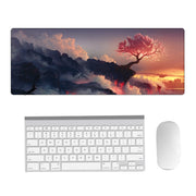 Hand-Painted Fantasy Pattern Mouse Pad, Size: 400 x 900 x 4mm Seaming(5 Volcanic Tree)