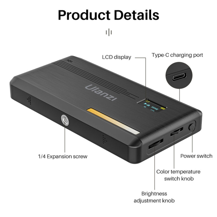 Ulanzi VIJIM VL200 200 LEDs 2500-9000K Dual Color Temperature Fill Light(2481) - free shipping - PMC TechLife - Order now!