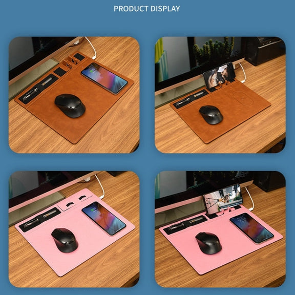 JJ-82401 Mouse Pad with Phone Charging and Phone Holder(Grey)
