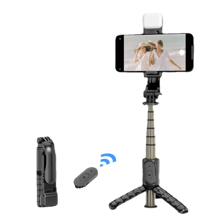 Mini Selfie Stick Integrated Multifunctional Bluetooth Selfie, Specification: Q10S 70cm With Fill Light - Selfie Sticks by PMC TechLife | Online Shopping South Africa | PMC TechLife | Buy Now Pay Later Mobicred