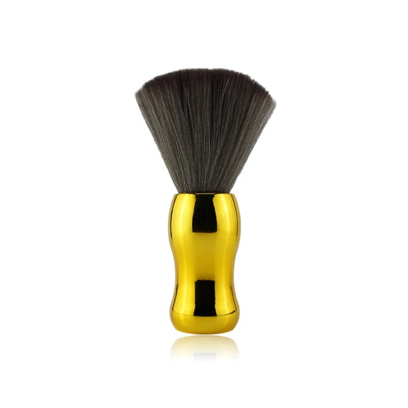 Electroplating Broken Hair Brush Haircut Neck Cleaning Brush( Round Handle Gold)