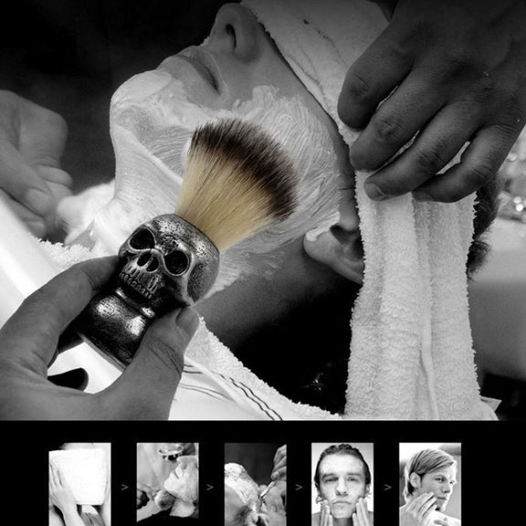 Skull Cleansing Shaving and Foaming Tools, Color Classification: Skull Head Beard Brush