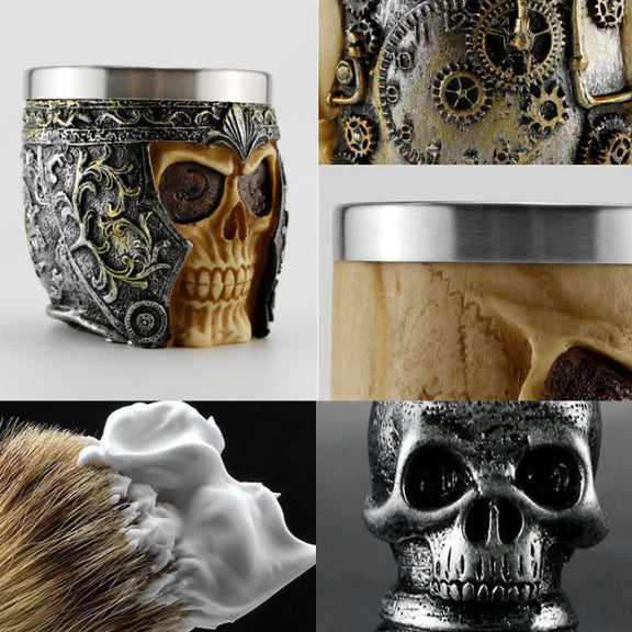 Skull Cleansing Shaving and Foaming Tools, Color Classification: Beard Brush Black