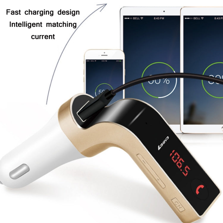 G7 Car Hands-Free Bluetooth FM Player MP3(Gold) - Bluetooth Car Kits by PMC TechLife | Online Shopping South Africa | PMC TechLife | Buy Now Pay Later Mobicred
