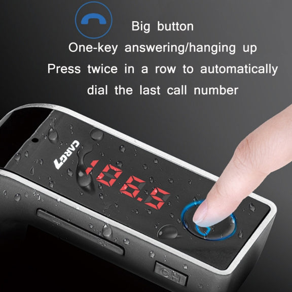 G7 Car Hands-Free Bluetooth FM Player MP3(Silver)