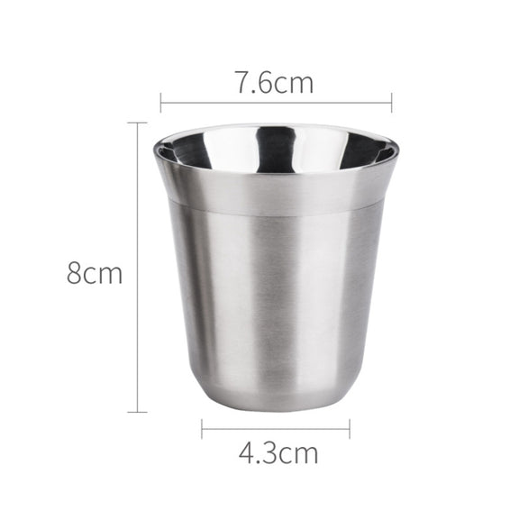 304 Stainless Steel Coffee Capsule Cup Double Insulation Coffee Cup, Style: Large Single Cup