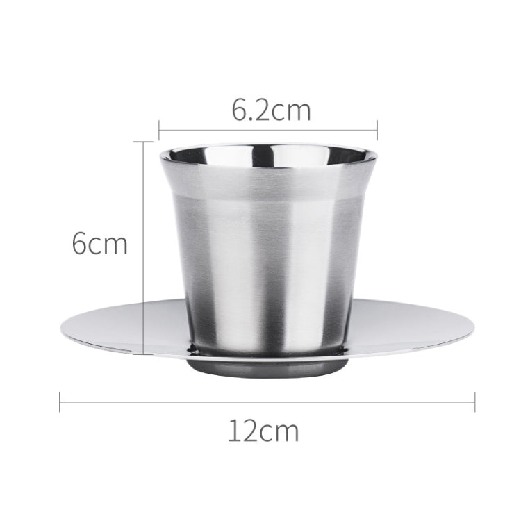 304 Stainless Steel Coffee Capsule Cup Double Insulation Coffee Cup, Style: Small Coffee Cup+Dish - free shipping - PMC TechLife - Order now!