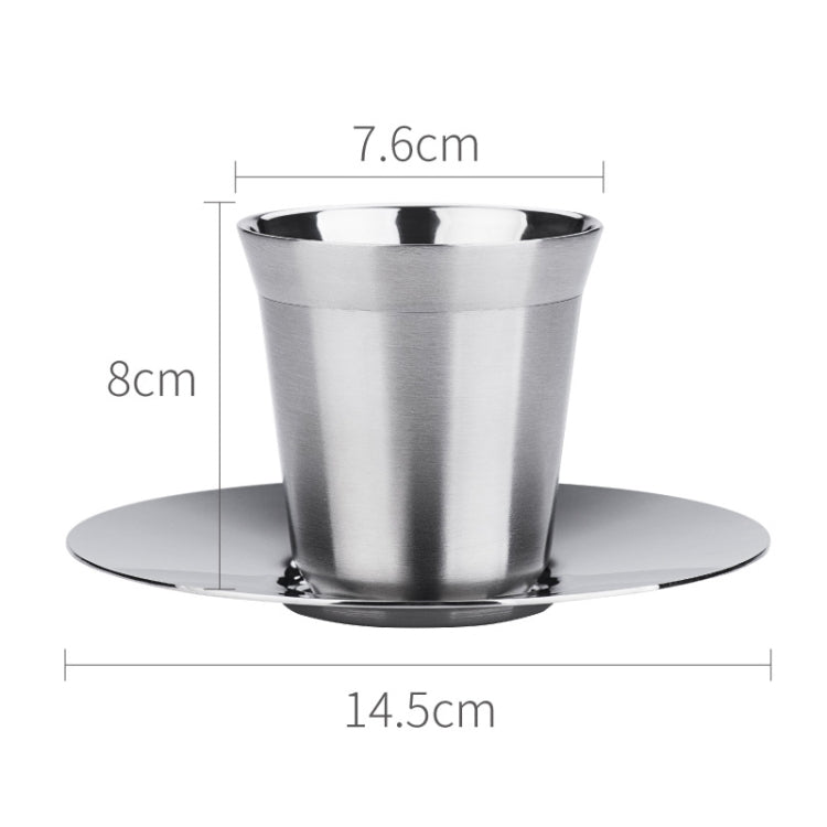 304 Stainless Steel Coffee Capsule Cup Double Insulation Coffee Cup, Style: Large Coffee Cup+Dish - free shipping - PMC TechLife - Order now!