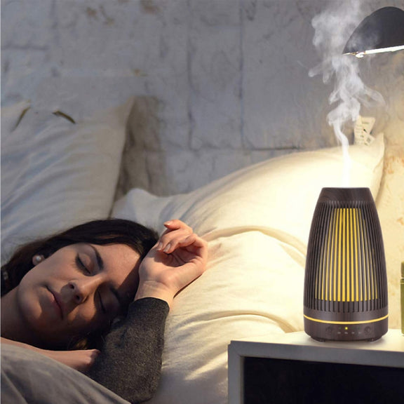 STB-103 Atmosphere Colorful Light Humidifier Aroma Diffuser(Deep Wooden Grain)