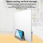Aluminum Alloy Laptop Tablet Phone Storage Stand, Color: L401 Double Slot (Silver)