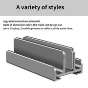 Aluminum Alloy Laptop Tablet Phone Storage Stand, Color: L402 Three Slots (Silver)