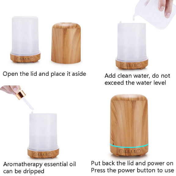 STB-105 Wood Grain Aromatherapy USB Air Purifier(Light Wooden Grain)