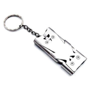 Outdoor High Decibel Stainless Steel Three-Tube Survival Rescue Whistle(Silver)