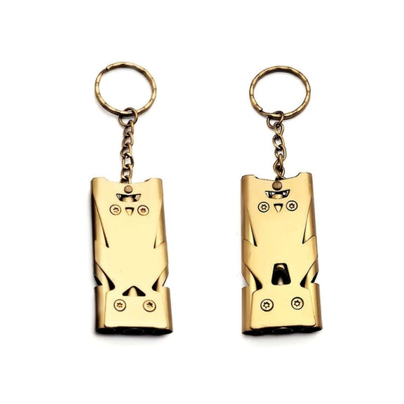 Outdoor High Decibel Stainless Steel Three-Tube Survival Rescue Whistle(Gold)