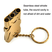 Outdoor High Decibel Stainless Steel Three-Tube Survival Rescue Whistle(Gold)