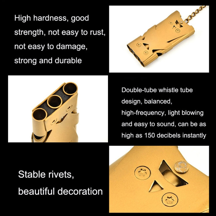 Outdoor High Decibel Stainless Steel Three-Tube Survival Rescue Whistle(Gold) - Emergency Tools by PMC TechLife | Online Shopping South Africa | PMC TechLife | Buy Now Pay Later Mobicred