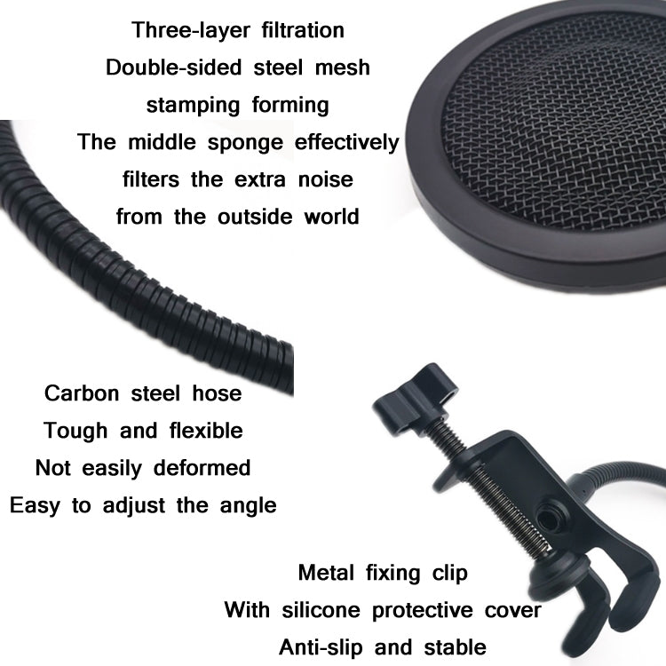TEYUN PS-3 Microphone Live Recording Noise Reduction Blowout Cover(Black) - free shipping - PMC Jewellery - Order now!