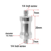 10 PCS Screw Adapter 1/4 Male to 1/4 Male Screw
