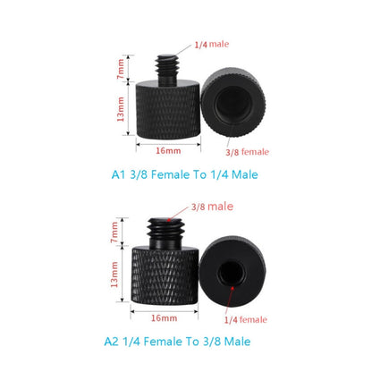 10 PCS Screw Adapter 3/8 Female to 1/4 Male  Screw(Black) - free shipping - PMC Jewellery - Order now!