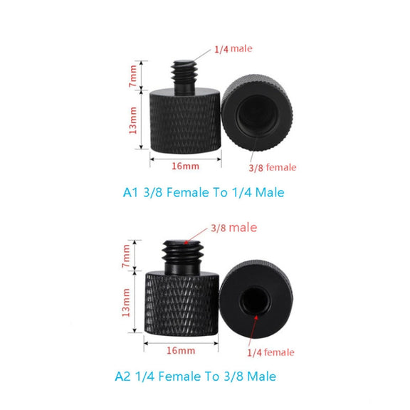 10 PCS Screw Adapter 1/4 Female to 3/8 Male Screw (Blue)