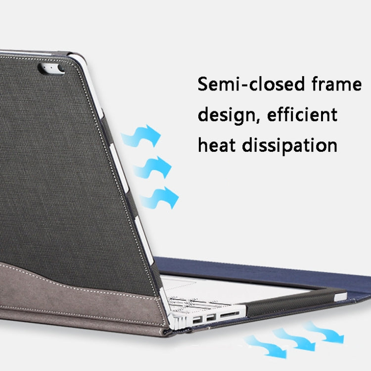 PU Leather Laptop Protective Sleeve For Microsoft Surface Book 3 13.5 inches(Gentleman Gray)