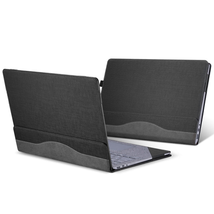 13.5 Inch Multifunctional PU Leather Laptop Sleeve For Microsoft Surface Laptop 1/2/3/4(Gentleman Gray)