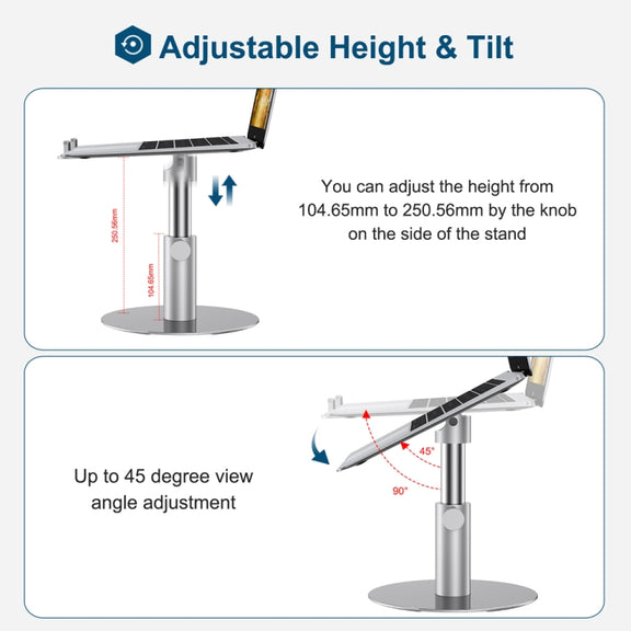 Z30 360 Rotating Lifting Aluminum Alloy Laptop Bracket(Silver)