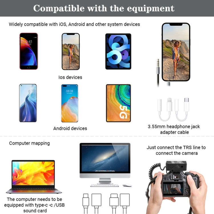 MAMEN KT-W1 Live Single-Reverse Camera Microphone, Specification: 1 in 1 - free shipping - PMC Jewellery - Order now!
