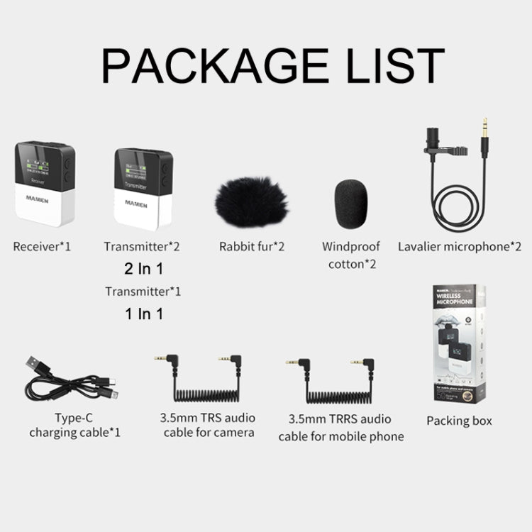MAMEN KT-W1 Live Single-Reverse Camera Microphone, Specification: 1 in 1
