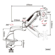 Gibbon Mounts Multifunctional Telescopic Rotating Lifting Monitor Stand, Color: GM112FC Clip Table White