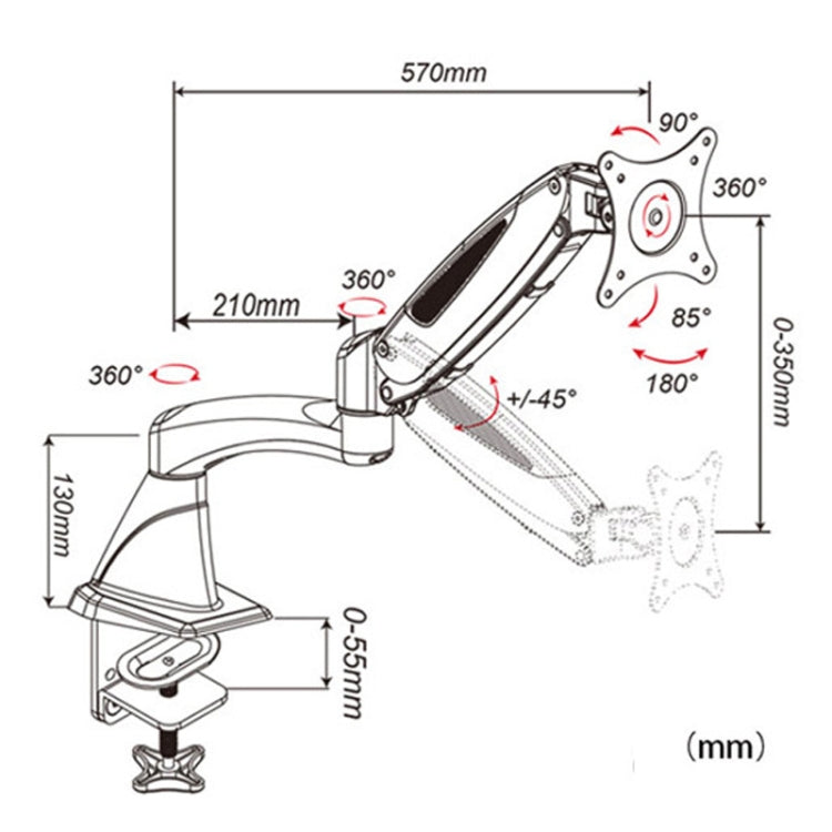 Gibbon Mounts Multifunctional Telescopic Rotating Lifting Monitor Stand, Color: GM112FC Clip Table White
