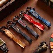 A001 Car Keychain Leather Long Key Rope(Crazy Horse Brown)