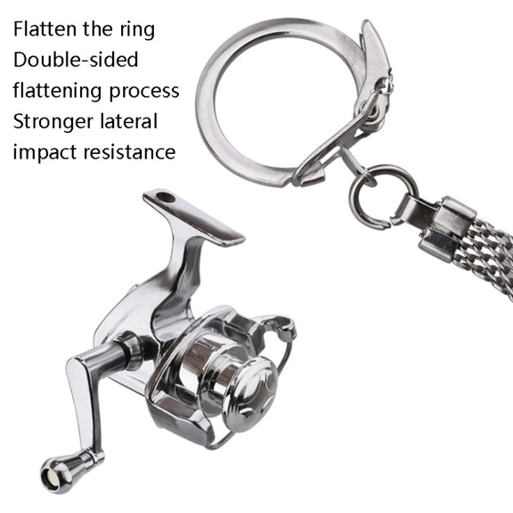Metal Fishing Wheel Decoration Pendant Mini Wheel Fish Key Chain, Color: B