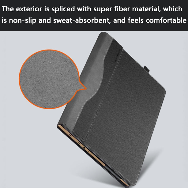 Laptop PU Leather Protective Case For Lenovo Yoga 720-15(Gentleman Gray)