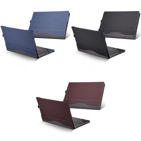 Laptop PU Leather Protective Case For Lenovo Yoga 520-14(Wine Red)