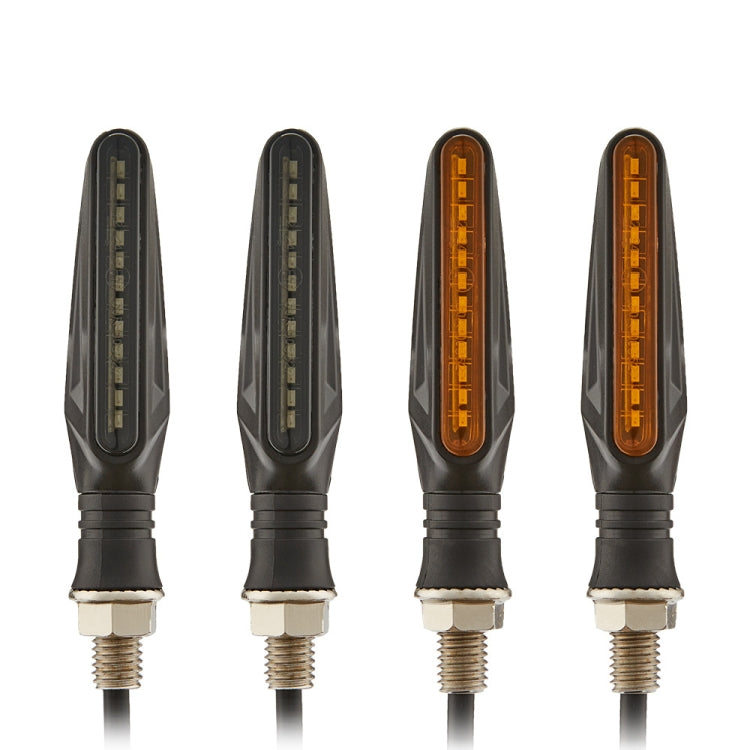 2pcs MK-109 Motorcycle Flow Steering Lamp LED Signal Light(Black) - Signal Lights by PMC TechLife | Online Shopping South Africa | PMC TechLife | Buy Now Pay Later Mobicred