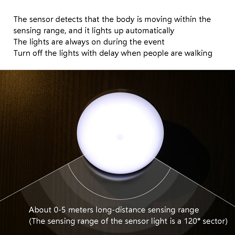 DMK-6PL Kitchen Cabinet Body Infrared Sensing Lamp, Style: Rotate Charging(White Light)