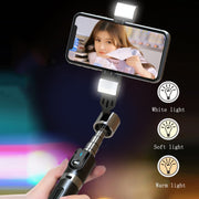 Mobile Phone Tripod Bluetooth Remote Control Live Selfie Stick, Specification: P96D2 Double Light