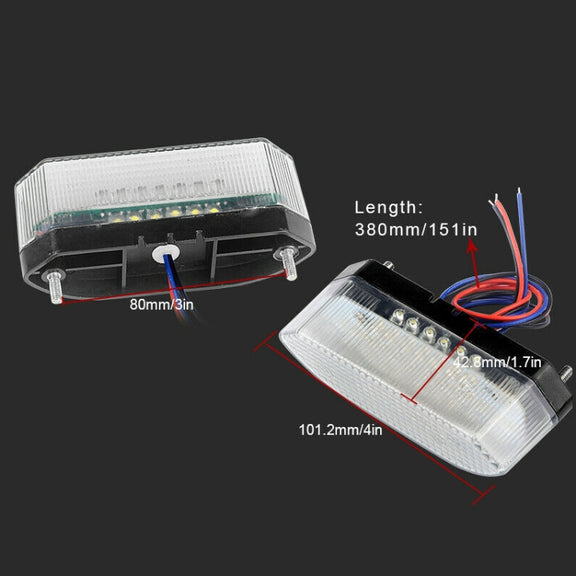 MK-285 Motorcycle LED Taillight Plate Light(Without Stand Black Cover)