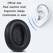 2pcs Protein Leather Sponge Earphone Cover For Anker Soundcore Life Q35 (Black)