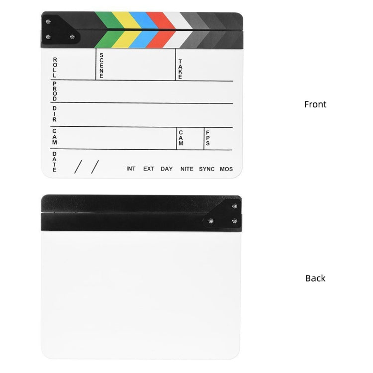 30 X 25cm English Colorful Acrylic Clapperboard TV Film Movie Clapper Board - free shipping - PMC TechLife - Order now!