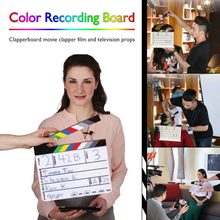 30 X 25cm English Colorful Acrylic Clapperboard TV Film Movie Clapper Board - free shipping - PMC TechLife - Order now!