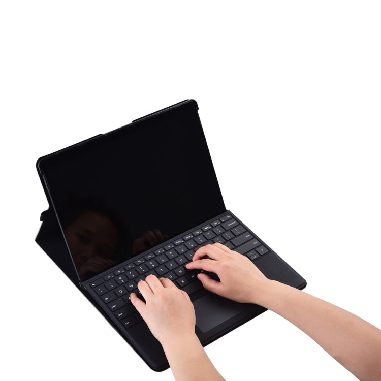 13 inch Leather Tablet Protective Case For Microsoft Surface Pro X, Color: Dark Blue + Power Bag