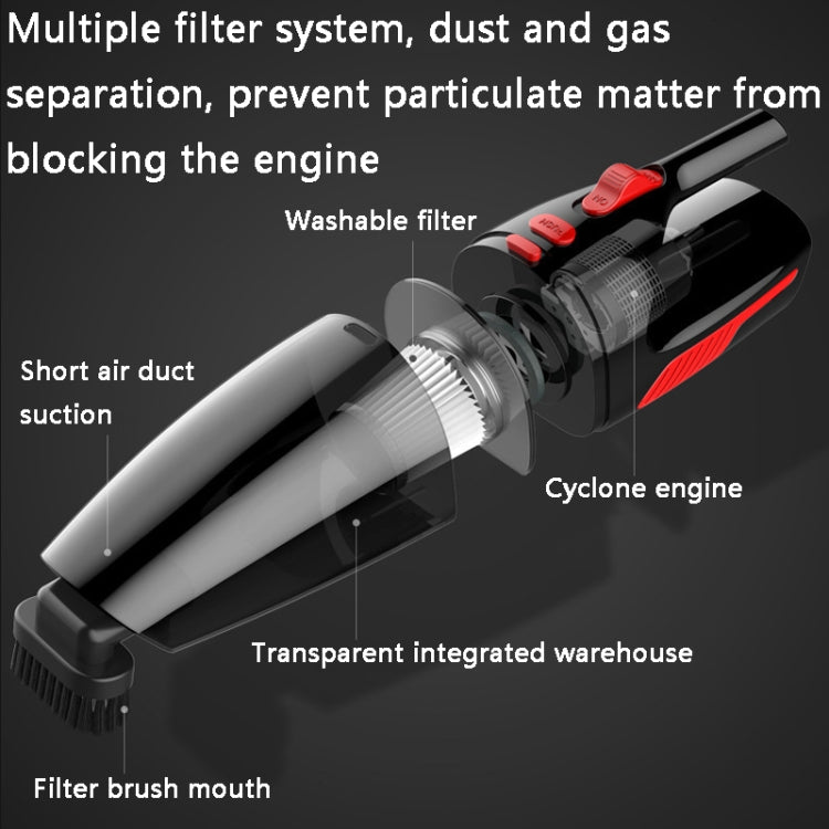 CS1016 120W Cordless Dry Wet Car Handheld Vacuum Cleaner With Light(White) - free shipping - PMC TechLife - Order now!